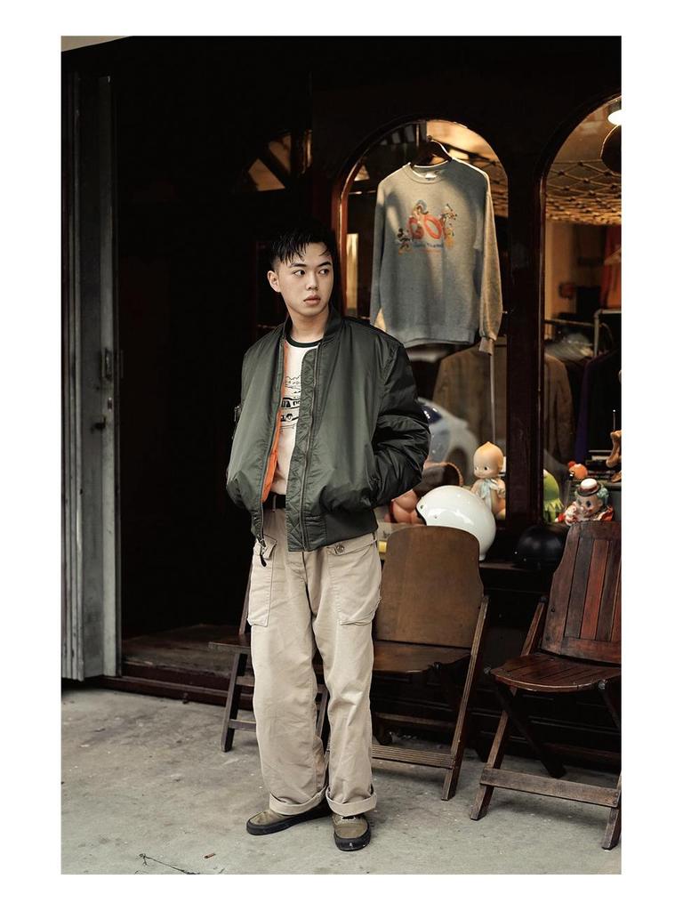 Куртка пилот военного образца Normanlong MA1: Мужская классическая утолщенная осенне-зимняя бейсбольная куртка ВВС