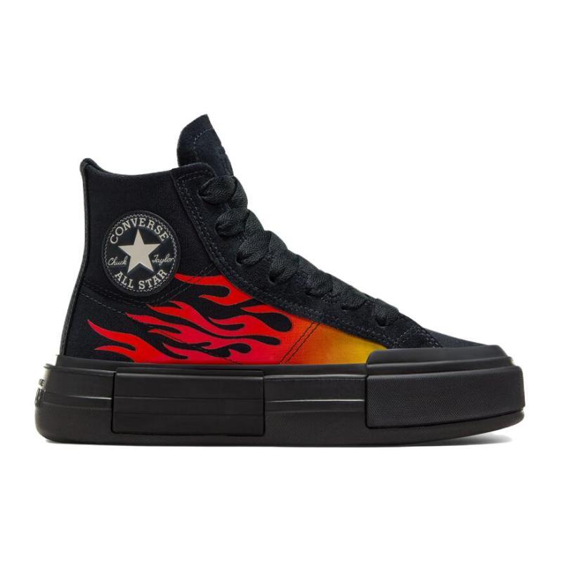 Converse Chuck Taylor All Star Fashionable and Trendy Durable Increased Height High-top Canvas Shoes Unisex Black and Red