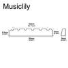Musiclily Плоский нижний порожек из кости коровы для 6-струнной классической гитары с прорезями DJ-01 52x6x9/8.5мм (2 куска)