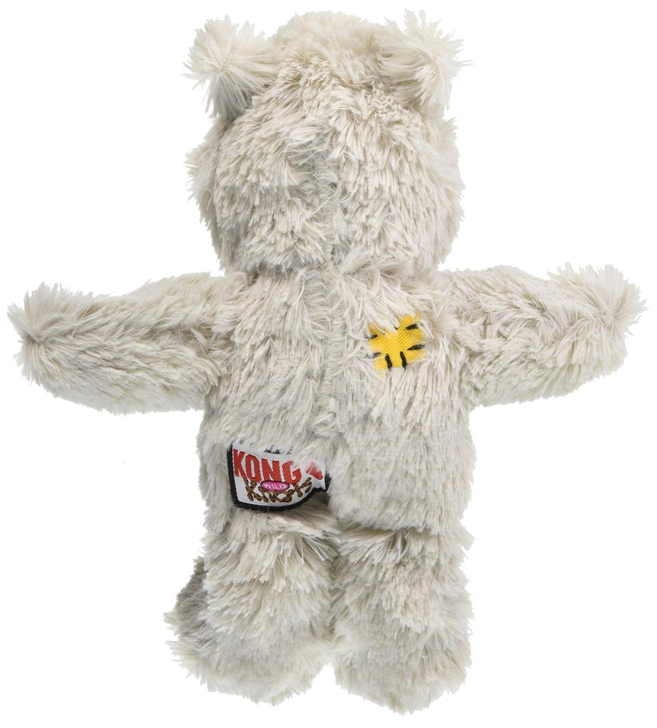 Kong Wild Knot Teddy Dog 7 Solutions with Kong Separation Barking Crate Weight Educational Toy for Toy, Medium, Grey. (Teething, Anxiety, Boredom, &