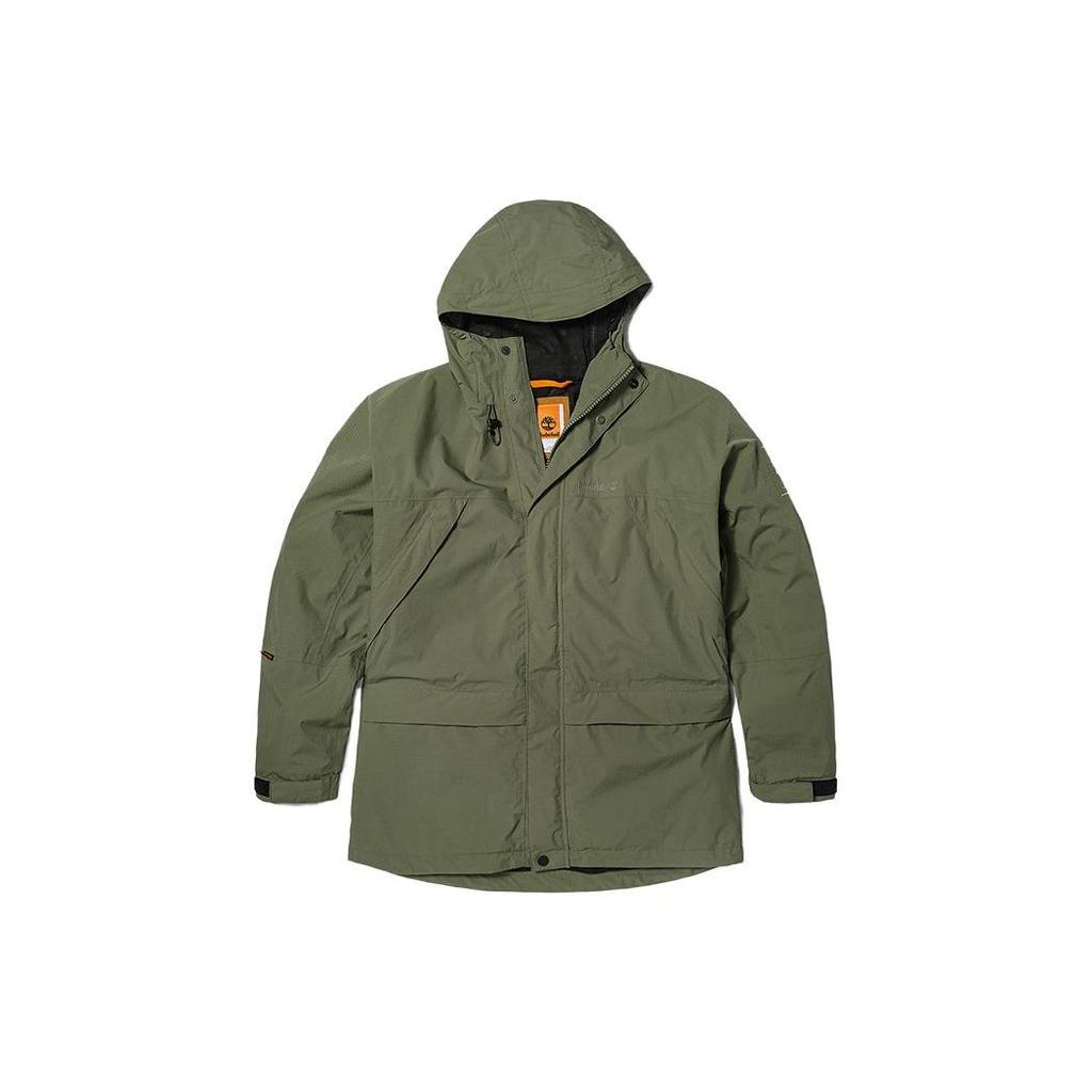Timberland Solid Color Outdoor Waterproof Hooded Jacket Men Jackets Cassel-Green A6R9F-590