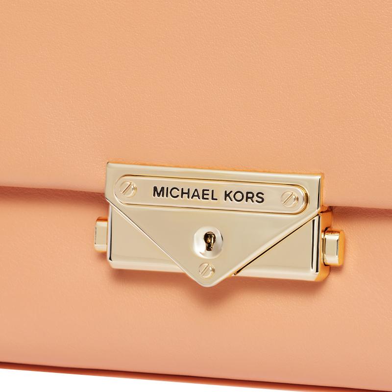 Michael Kors Cece Gold Buckle Flap Solid Color Chain Leather Shoulder Bag Mini Women shoulder bag Melon 32S9L0EC0L-819