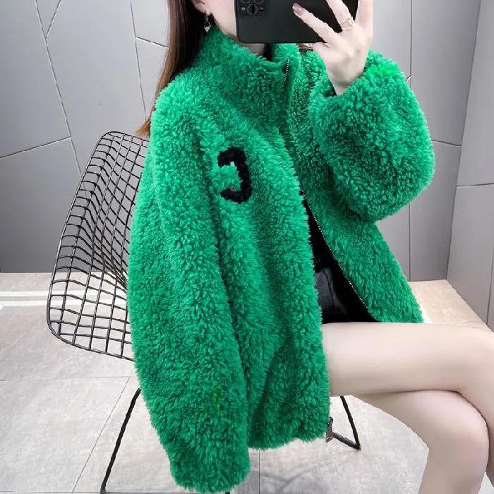 Women's Winter Thick Double-Sided Fleece Jacket - Stand Collar Zipper Cardigan