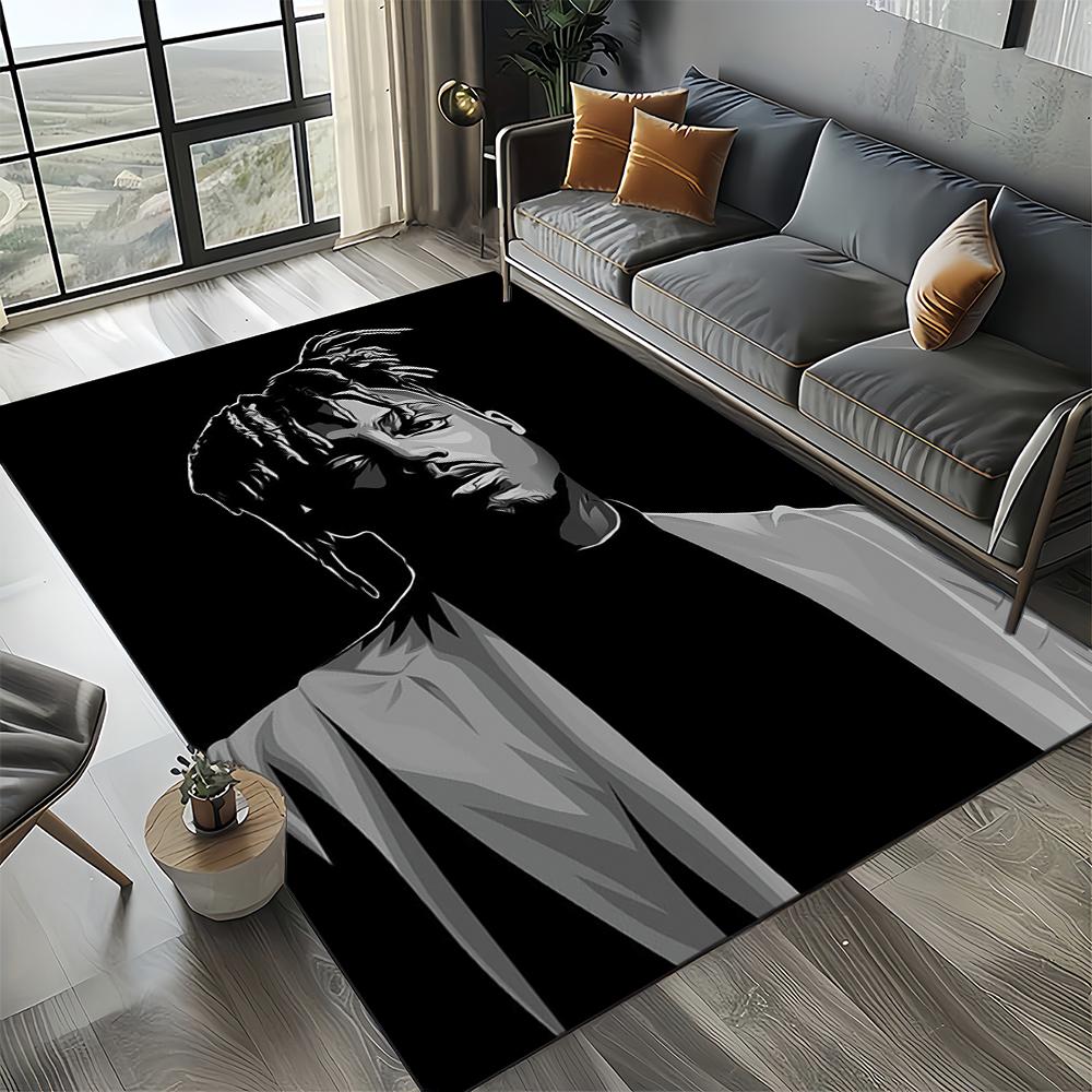 3D Print Juice WRLD 999 Legend Rapper Album Carpet Rug for Living Room Bedroom Home Sofa Decoration,Kids Play Non-slip Floor Mat