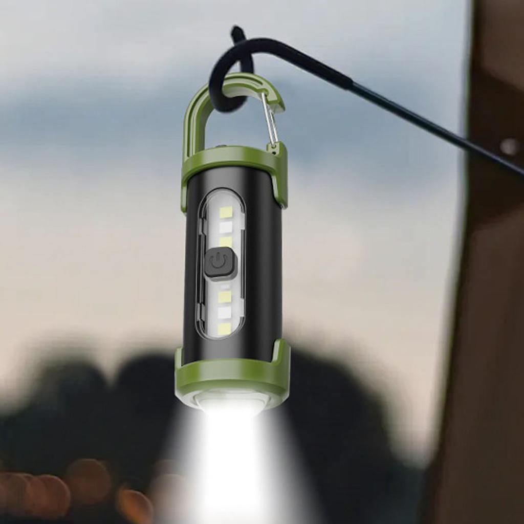 Compact Keychain LED Flashlight, Outdoor Portable Emergency Work Light with Belt Hook, Multi-Purpose Lamp for Camping Hiking Home Emergency