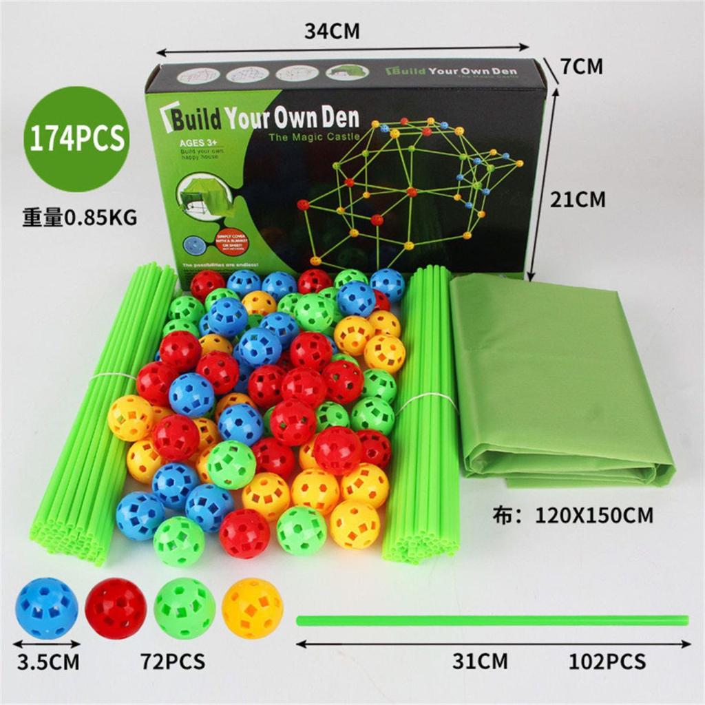 Детская палатка для самостоятельного сращивания, конструктор игрушек, домик для игрушек, палатка для пирсинга, бусины, накопление