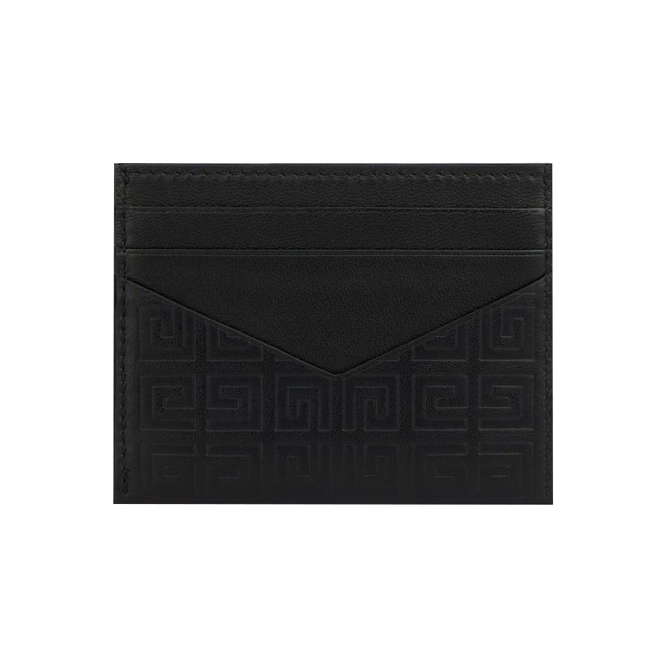 Givenchy 4G G Логотип Узор Печать Кожаный Держатель для Карт Унисекс Держатель для Карт Черный BB60K9B1J5-001
