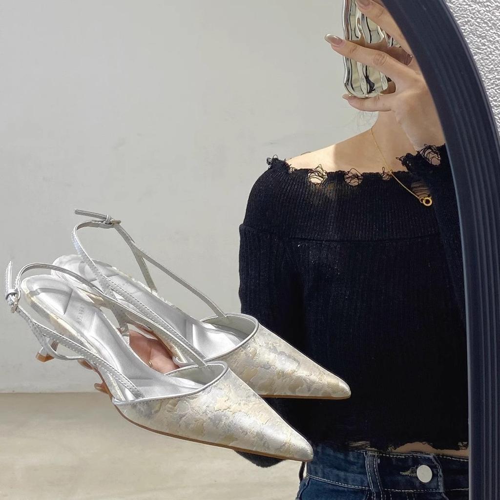 Темпераментные туфли-лодочки с открытым мыском, на kitten heel, французские, новые, с китайским носком, сандалии с острым носком и шпилькой, женские туфли на высоком каблуке