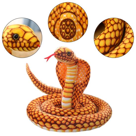 Имитация змеи, гигантская игрушка кобры, реалистичная змеиная кожа, плюшевые плюшевые игрушки, забавная игрушка-трюк, мягкая кукла-животное