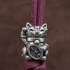 Mascot Lucky Cat Brass Knife Beads EDC DIY Paracord Woven Bracelets Lanyard Pendants Accessories Outdoor Tool Hangings Jewelry