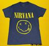 Новая футболка Nirvana Heather Blue Мужская Гранж Винтажная Унисекс