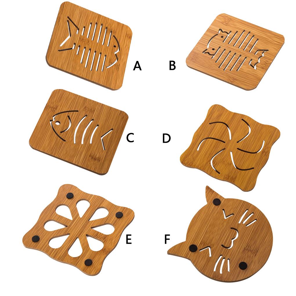 Мультяшный деревянный коврик для стола, утолщенный, антиожоговый, изоляционный коврик для ужина, полая, нескользящая сковорода, миска, лепесток