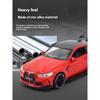 1/32 BMW M4 Coupe Sports Car Alloy Die Casting Metal Model Sound & Light Pull Back Toy Trendy Collect Ornament Boys Toy Present