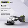 WORX 20V Беспроводная бесщеточная угловая шлифмашина (УШМ) вилка CN (адаптер в комплекте)