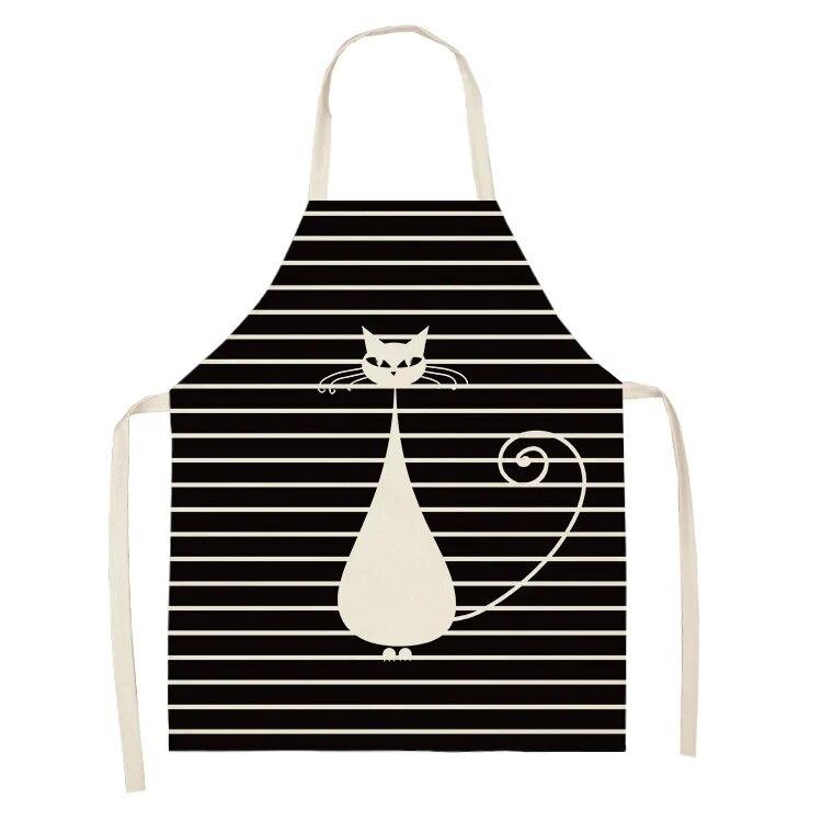 1 шт. 55x68 см кухонный фартук с милым принтом кота домашние хлопковые льняные фартуки без рукавов для мужчин и женщин аксессуары для выпечки 38x47 см