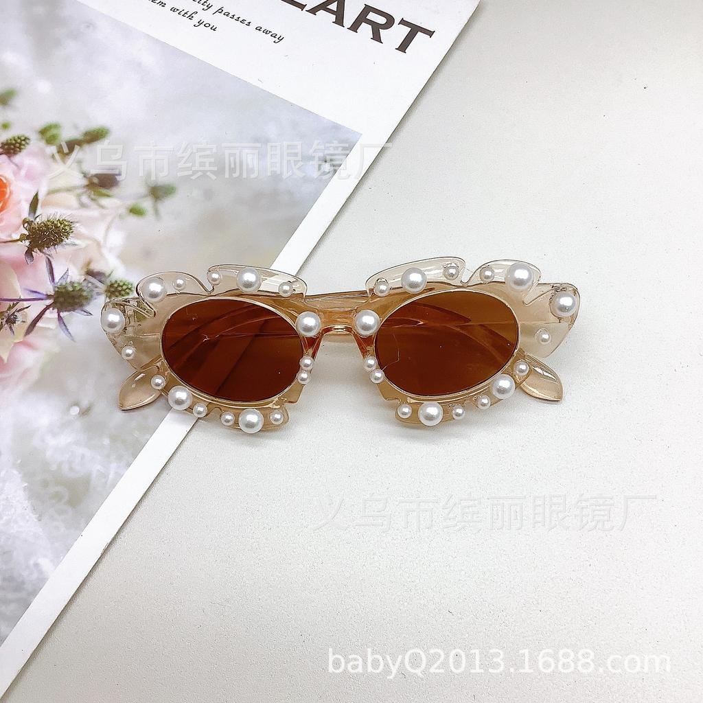 Модные жемчужные солнцезащитные очки Premium Sense Flower с защитой от ультрафиолета, великолепные элегантные детские солнцезащитные очки с козырьком