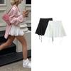Spring New Arrival American Retro A- Line High Waist Pleated Drawstring Fashion Tape Sexy Short Skirt Shoelace Skirt