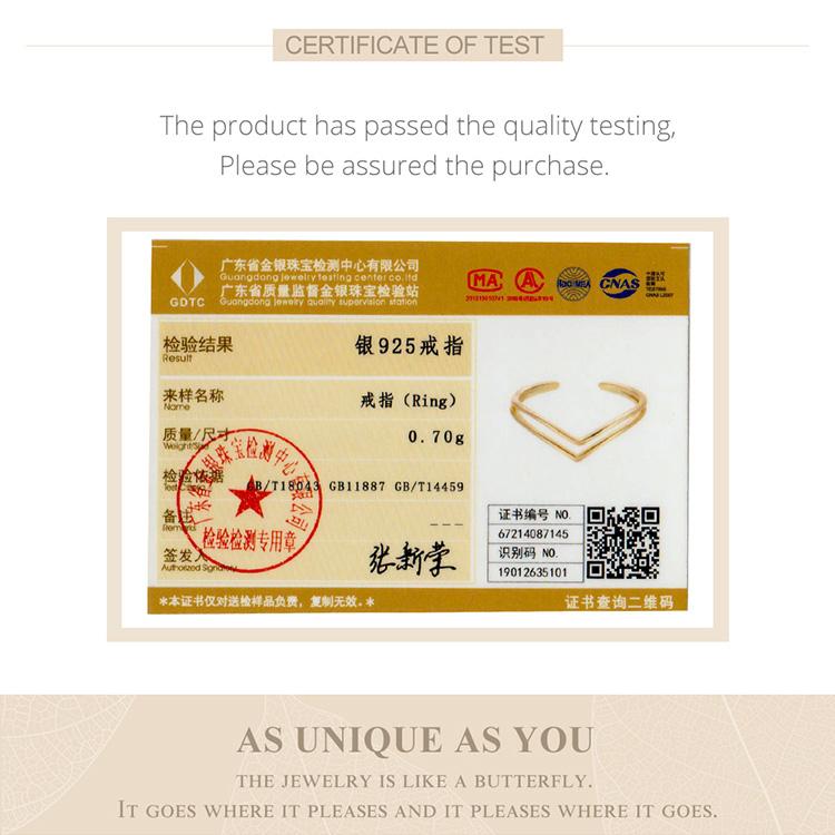 WOSTU 925 Sterling Silver Gold Plated Victoria's Rings, Women Stackable Adjustable Ring