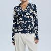 Women's Fashion Casual Print V-Neck Long Sleeve Button-Down Top
