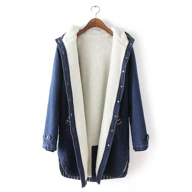 Winter Denim Jacket Women Ladies Outwear Fashion Long Sleeve Loose Casual Girls Jackets Women Coat