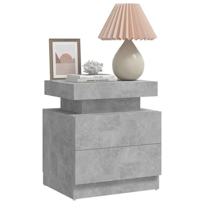 Table de chevet - Maison Exclusive - Gris béton - Bois d'ingénierie - 45x35x52 cm