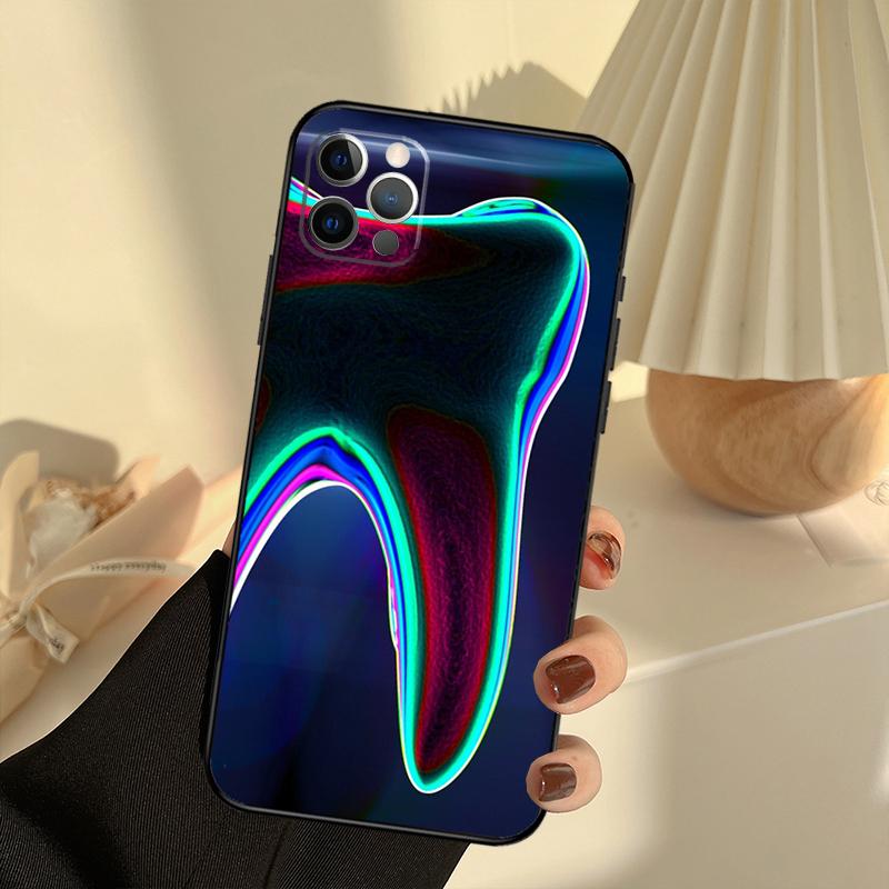 Чехол с рисунком зуба для стоматолога для iPhone 11 12 13 14 15 16 Pro Max Чехол для iPhone 13 12 Mini XR X XS Max Plus