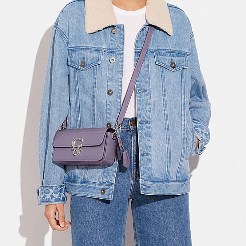 Coach Studio 20 Solid Color Detachable Shoulder Strap Push Button Flap Closure Leather Handheld Crossbody Shoulder Bag Women Handbags CE761-LHVHM