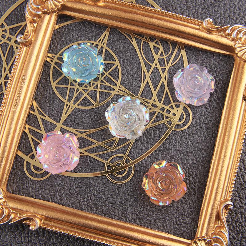 Новый набор аксессуаров из смолы «Кристаллический золотой цветок» для самостоятельного изготовления чехлов для телефонов, украшений и заколок для волос