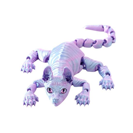 3D-печатная фигурка лысой кошки с подвижными суставами, фигурка кошки-сфинкса, шарнирная модель животного, игрушка для домашнего офиса, книжной полки, украшения для рабочего стола, орнамент