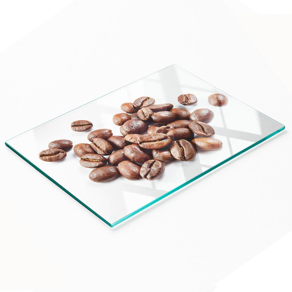 Glass Decorative Snack Serving Board Coffee Beans 80x52 cm