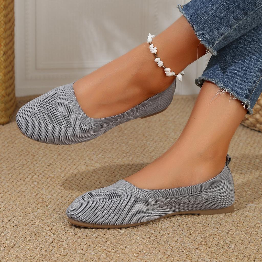 Women Vulcanized Shoes 2024 New Fashion Mesh Breathable Summer Flat Casual Anti Slip Sports Comfortable Walking Knitted Shoes
