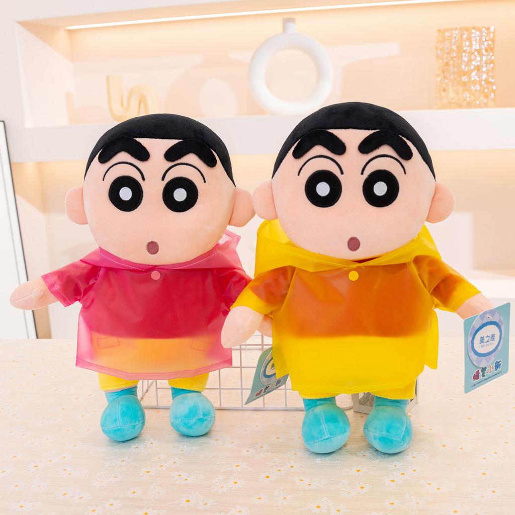Оригинальные плюшевые игрушки Crayon Shin Chan в дождевике, мягкие, приятные на ощупь, в японском стиле, аниме, каваи, кукла, рождественские подарки для девочки