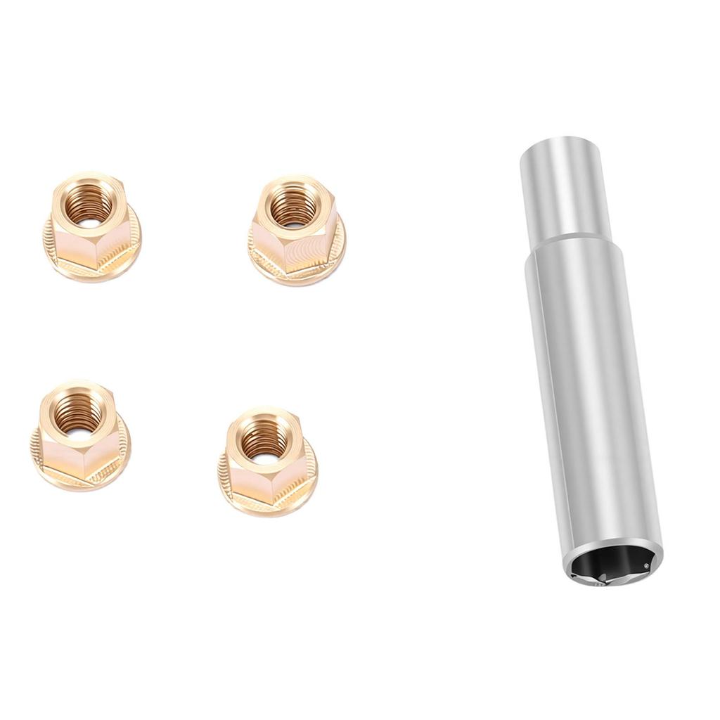 4pcs Brass Wheel Nuts Fit for Axial SCX30 1:30 Crawler Lightweight RC Car Model Locking Nut