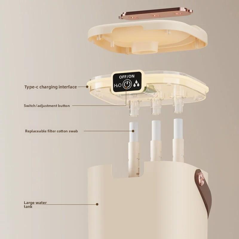 Humidificador de aire portátil USB para hogar u oficina, difusor de niebla silencioso y compacto
