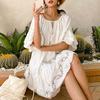 Мини-платье с оборками, повседневная одежда, модное свободное пляжное платье с круглым вырезом, женская одежда