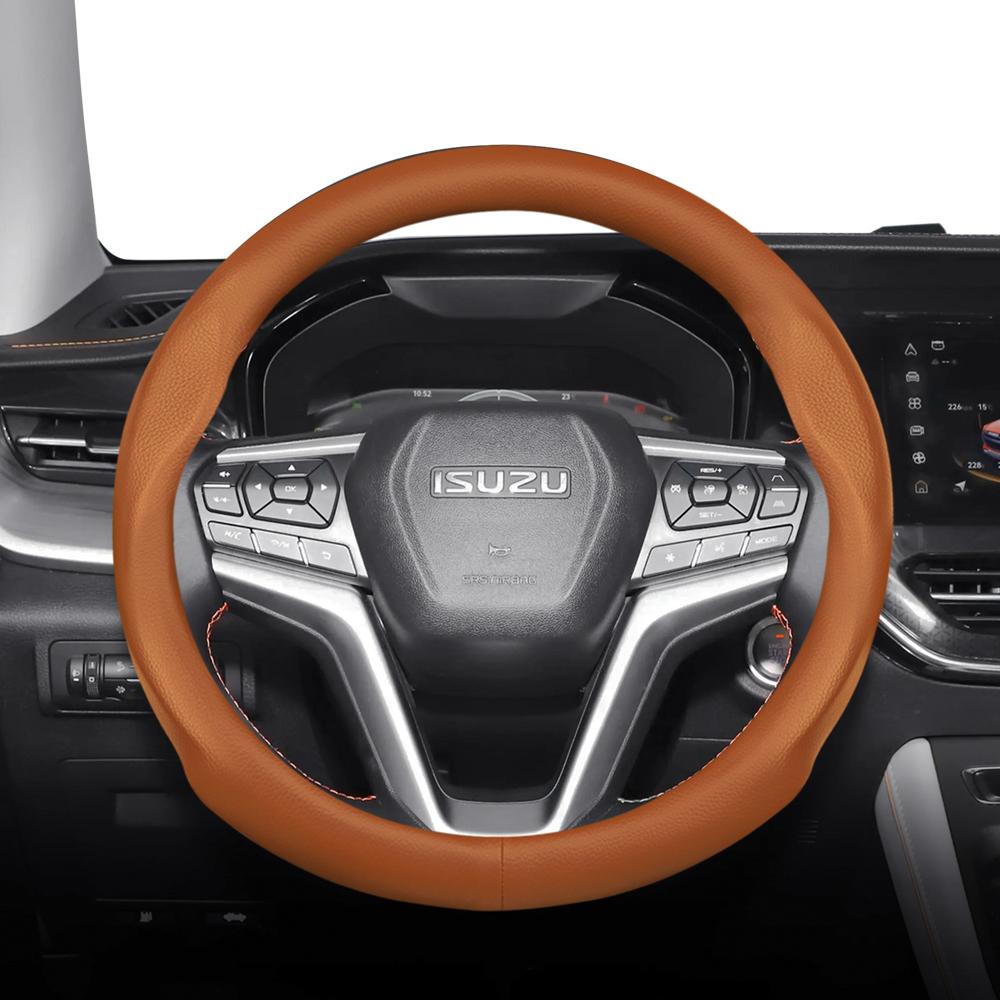 Подходит для ISUZU Перфорированная кожаная крышка рулевого колеса Ультратонкая Дышащая D-MAX MU-X ELF N-Series FORWARD F-Series TRAGA