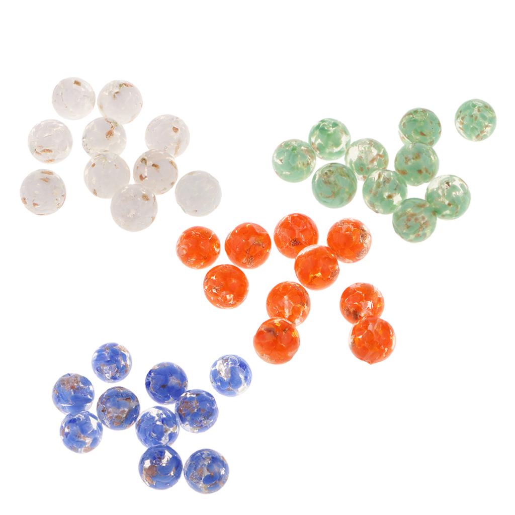 10шт Бусины из фольги лэмпворк стеклянные круглые для изготовления ювелирных изделий оранжевый