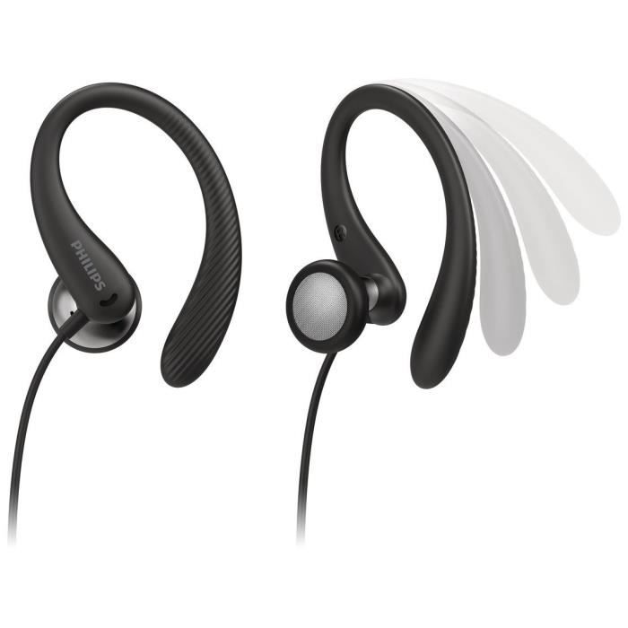 Philips - TAA1105 - Écouteurs Sport intraauriculaires avec micro - Tour d'oreille - Télécommande et micro intégrés