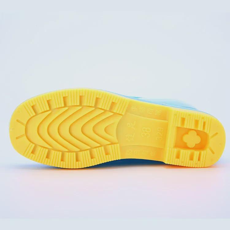 Adult Velvet-Lined Non-Slip Waterproof High-Top Kitchen Rain Boots - PVC Ladies' Work Shoes