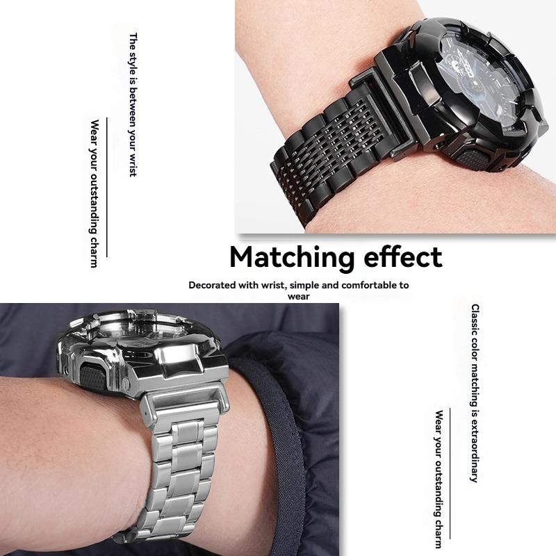 Модифицированный ремешок для часов из нержавеющей стали для Casio g-shock GA-100/110/120 GM-110/700 GA-700 DW-5600 Модифицированный металлический браслет мужской