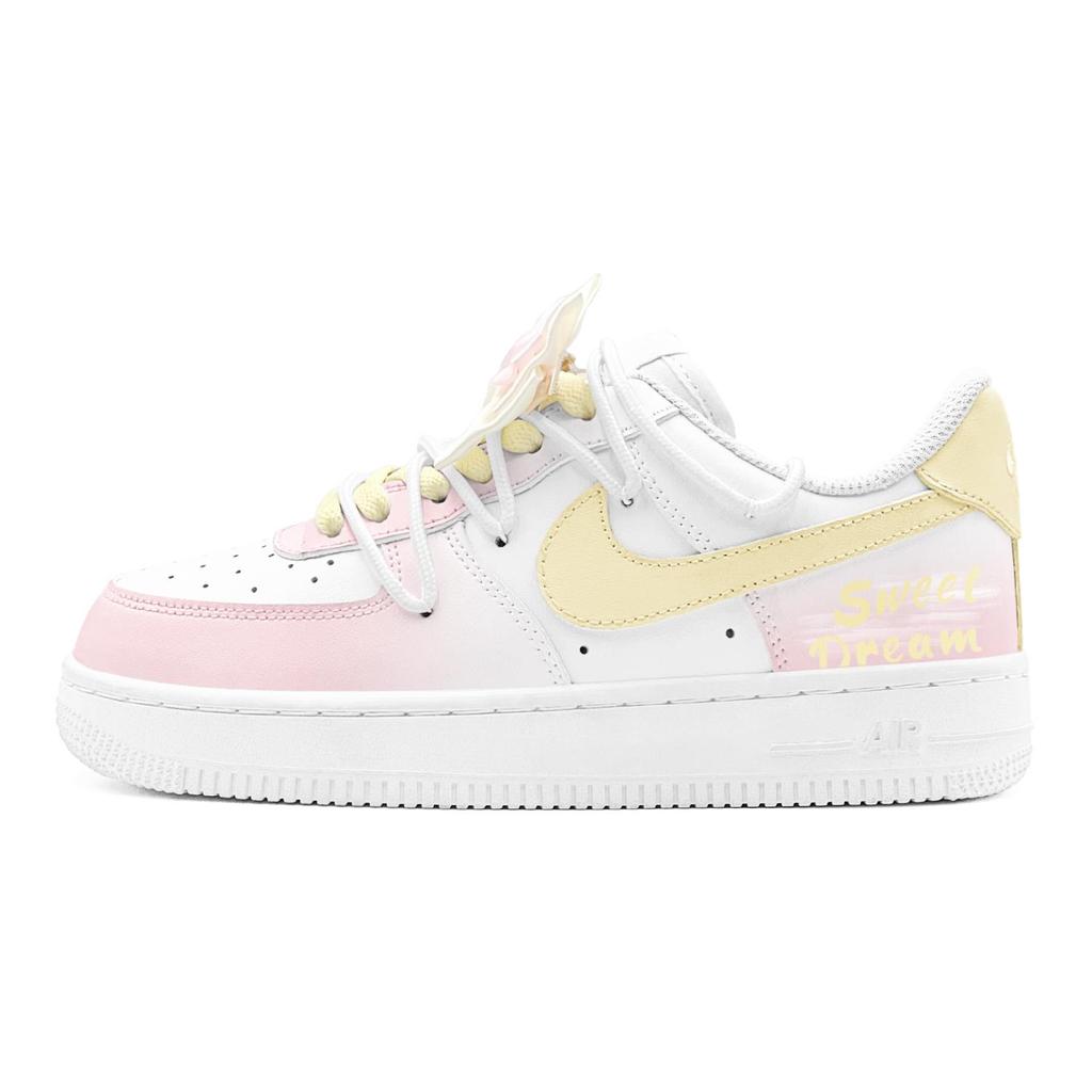 Nike Air Force 1 Air Force 1, Couple's, Romantic Favor, Sweet Dream Flower Shadow, Bowknot GS Low top Skateboard Shoes DH2920-111(TeamS3-S-BOX)