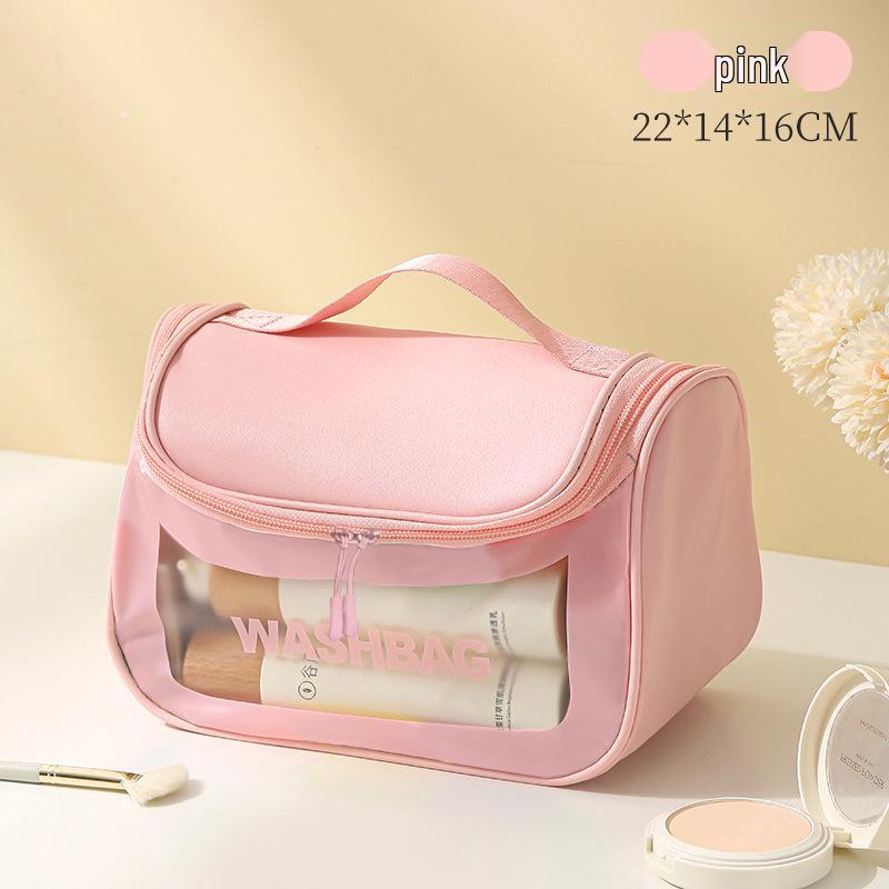 Водонепроницаемая ПУ косметичка - Портативная, Большая вместимость, Видимое хранение для косметики