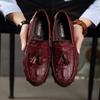 Luxury Brand Men Loafers 2024 Genuine Leather Casual Shoes Crocodile Pattern Mocassins Men's Shoes Plus Size 38-47 Driving Shoes