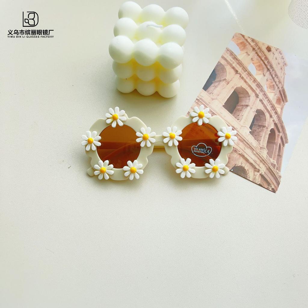 Fashion Diy Sunflower Cute Children'S Sunglasses Daisy Accessories Boys And Girls Sunglasses Sunscreen Uv Protection