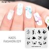 kads Шаблоны для ногтей Fashion 029, шаблон для рисования с брызгами чернил, шаблон изображения, шаблоны для штампов для ногтей, пластина для штамповки, трафареты для дизайна ногтей