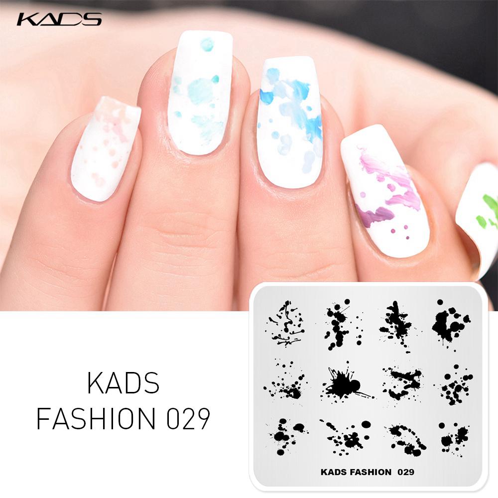 kads Шаблоны для ногтей Fashion 029, шаблон для рисования с брызгами чернил, шаблон изображения, шаблоны для штампов для ногтей, пластина для штамповки, трафареты для дизайна ногтей