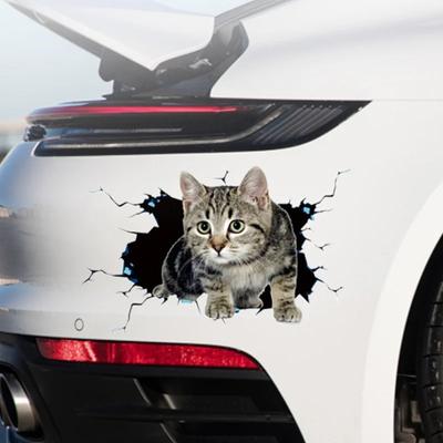 3D моделирование милых кошек, выглядывающих, автомобильная наклейка, креативная забавная виниловая наклейка, водонепроницаемая наклейка для украшения автомобиля, аксессуары