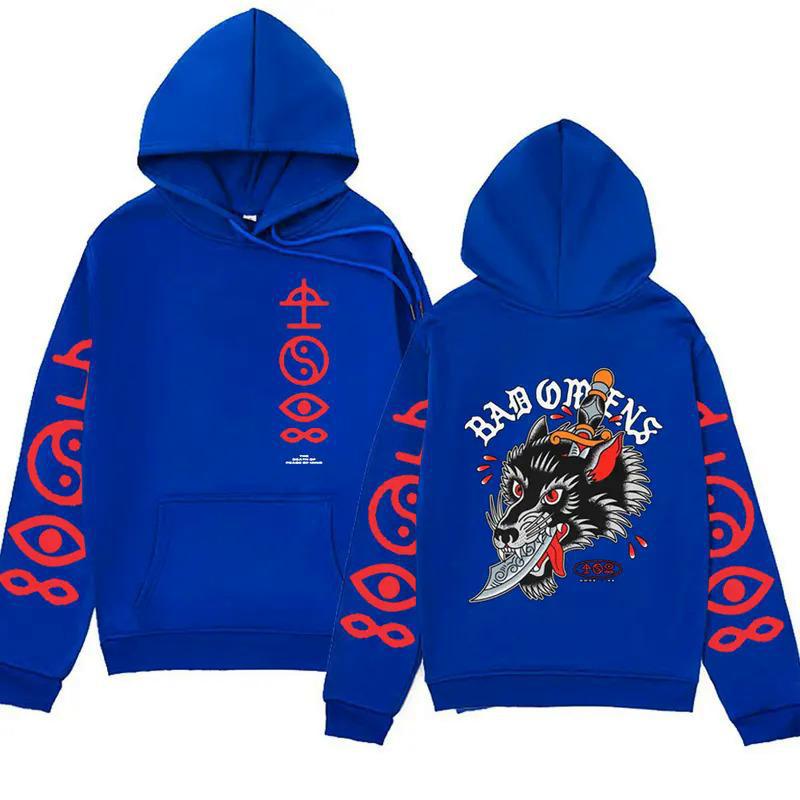 Толстовка с капюшоном и двухсторонним принтом рэпера Bad Omens Band