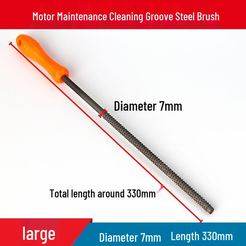 Non-Shedding Steel Brush for Motor and Pump Groove Cleaning, Rust Removal