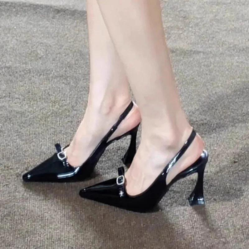 Мода 2025 Лето Женские Босоножки на Высоком Каблуке Мода Бабочка-узел Платье Слингбэки Туфли Элегантная Вечеринка Свадьба Женская Обувь